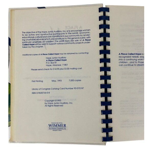 A Place Called Hope Arkansas Junior Auxiliary Cookbook Recipes 1993 Spiral Bound - Picture 4 of 13
